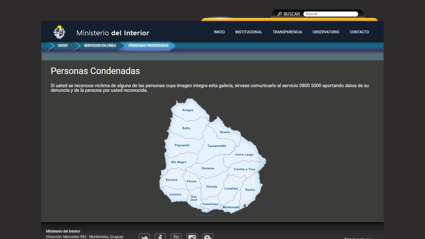 Personas Condenadas - Ministerio del Interior